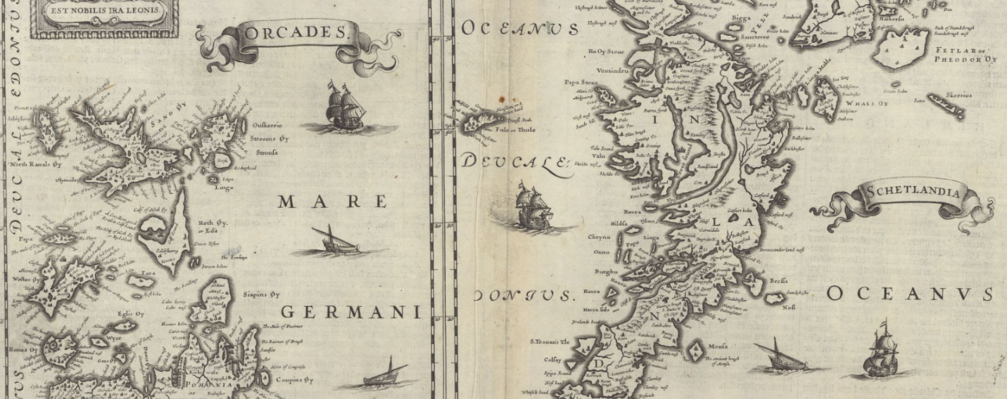Historic map of Orkney and Shetland, 1646